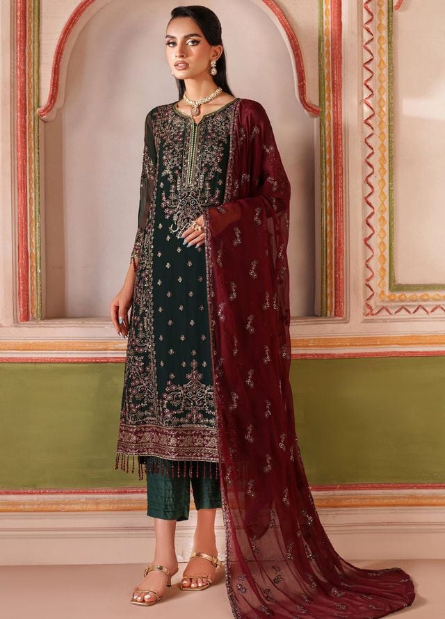 Mahrosh by Zarif Embroidered Chiffon Suits Unstitched 3 Piece ZAF25MF MUF-07 Minsha - Formals Collection