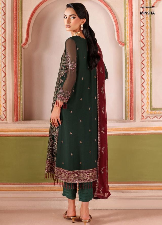 Mahrosh by Zarif Embroidered Chiffon Suits Unstitched 3 Piece ZAF25MF MUF-07 Minsha - Formals Collection