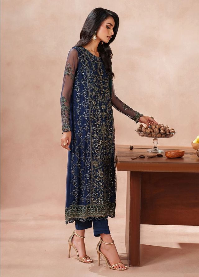 Mahrosh by Zarif Embroidered Net Suits Unstitched 3 Piece ZAF25MF MUF-03 Bateel - Formals Collection