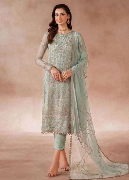 Mahrosh by Zarif Embroidered Net Suits Unstitched 3 Piece ZAF25MF MUF-05 Zarqa - Formals Collection