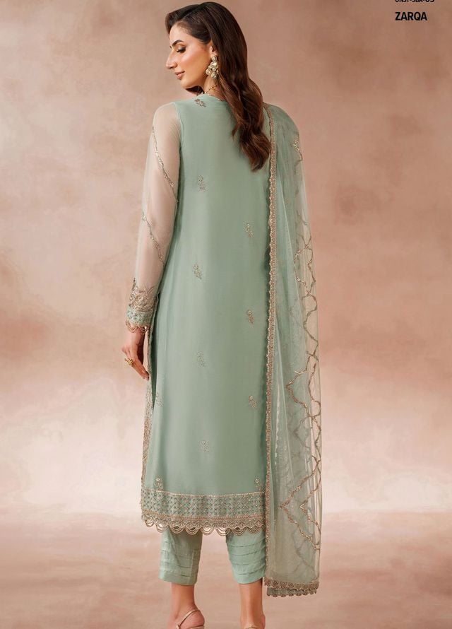 Mahrosh by Zarif Embroidered Net Suits Unstitched 3 Piece ZAF25MF MUF-05 Zarqa - Formals Collection