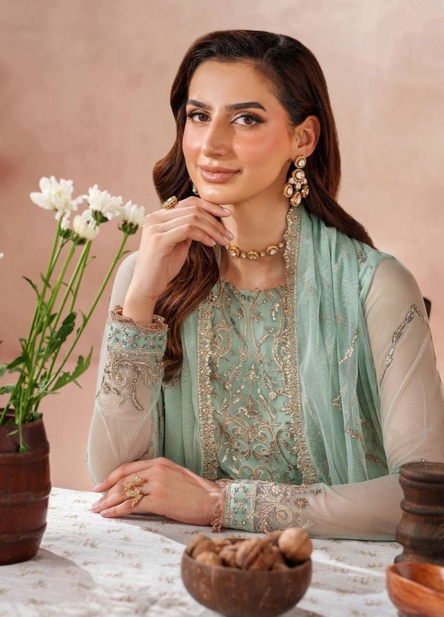 Mahrosh by Zarif Embroidered Net Suits Unstitched 3 Piece ZAF25MF MUF-05 Zarqa - Formals Collection