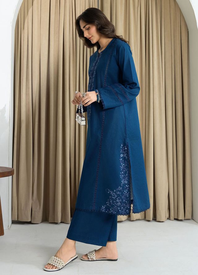Mannat Clothing Pret Embroidered Lawn 2 Piece Suit Midnight