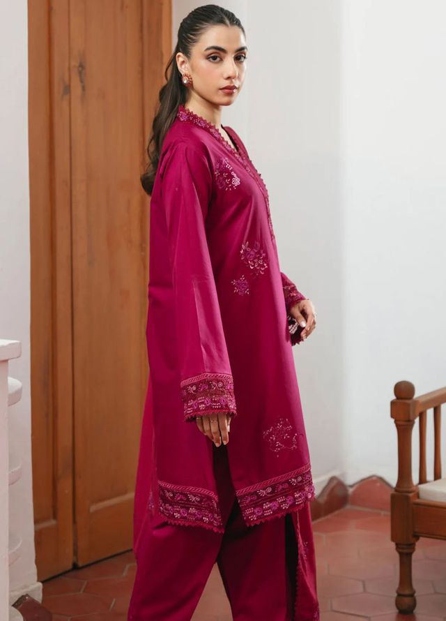 Mannat Clothing Pret Embroidered Lawn 3 Piece Suit Carnation