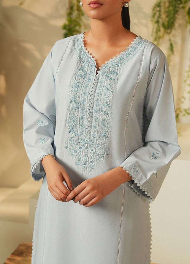 Mannat Clothing Pret Embroidered Lawn 3 Piece Suit Celestial