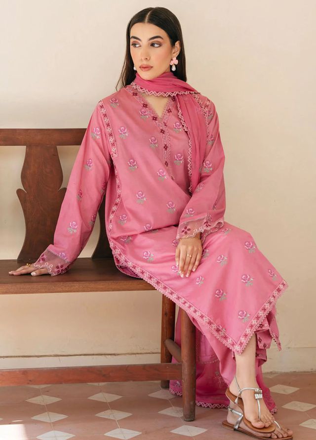 Mannat Clothing Pret Embroidered Lawn 3 Piece Suit Dune