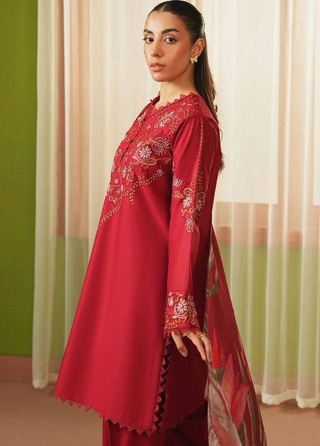 Mannat Clothing Pret Embroidered Lawn 3 Piece Suit Flare