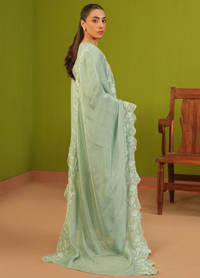 Mannat Clothing Pret Embroidered Lawn 3 Piece Suit Pistachio