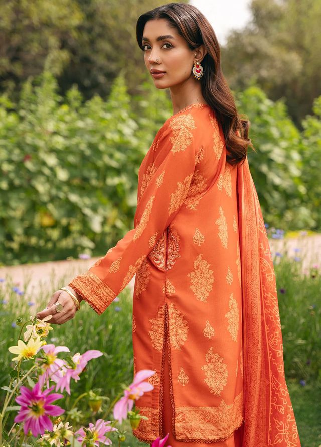 Mannat Pret Printed Cotton Lawn 3 Piece Suit Topaz