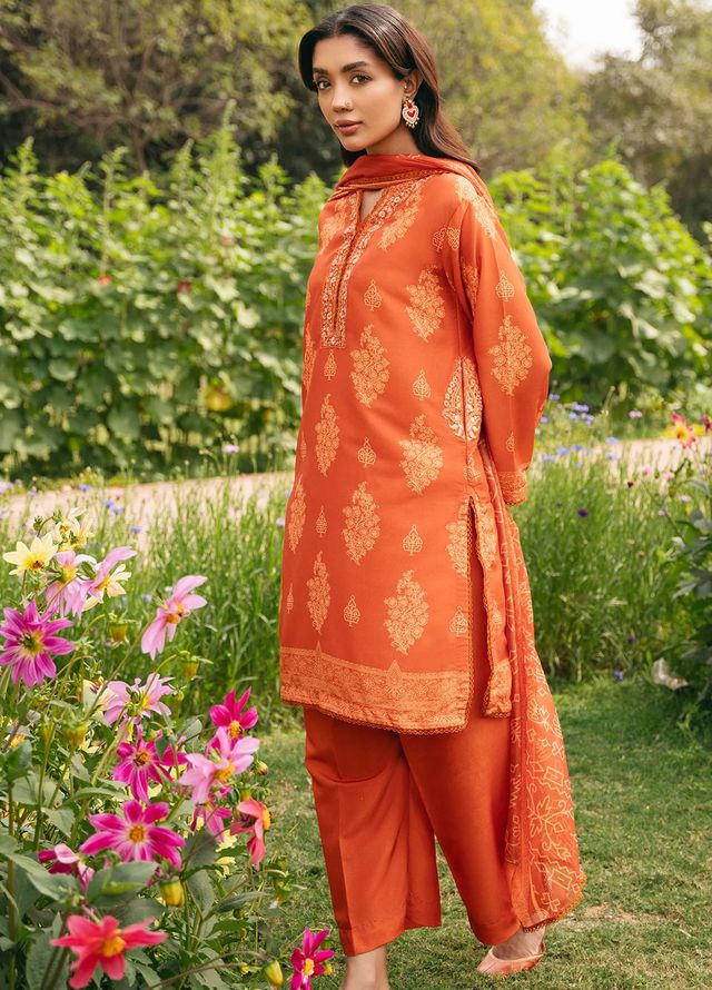 Mannat Pret Printed Cotton Lawn 3 Piece Suit Topaz