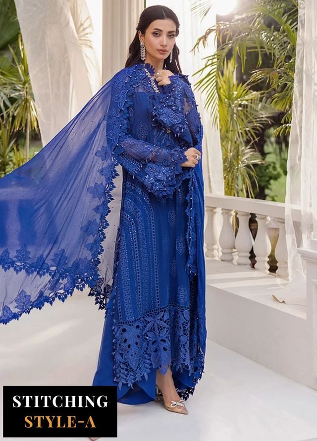 Maria B Embroidered Chiffon Suits Unstitched 3 Piece MB25CU D-03 - Formals Collection