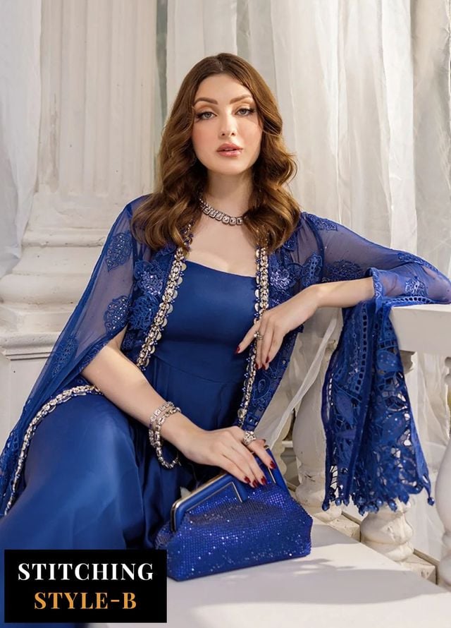 Maria B Embroidered Chiffon Suits Unstitched 3 Piece MB25CU D-03 - Formals Collection