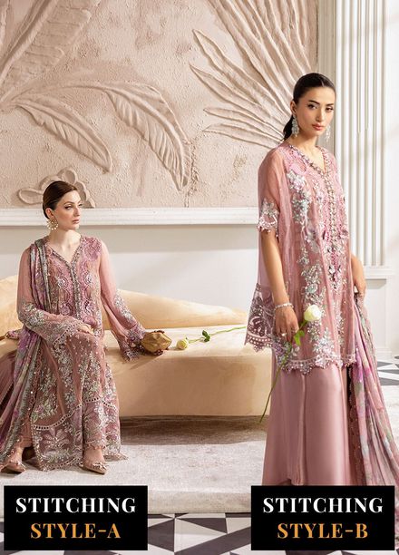 Maria B Embroidered Chiffon Suits Unstitched 3 Piece MB25CU D-05 - Formals Collection