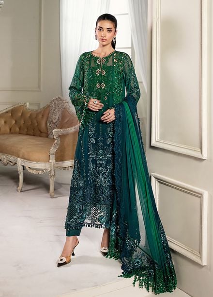 Maria B Embroidered Chiffon Suits Unstitched 3 Piece MB25CU D-06 - Formals Collection