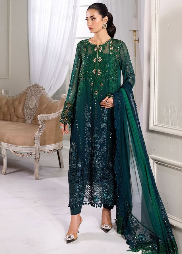 Maria B Embroidered Chiffon Suits Unstitched 3 Piece MB25CU D-06 - Formals Collection