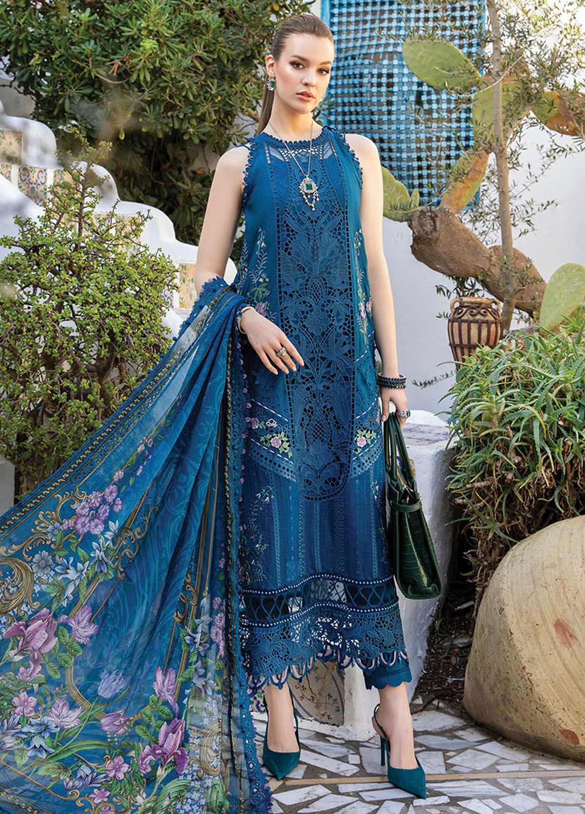 Maria B Embroidered  Suits Unstitched 3 Piece MB24LL 8B - Luxury Lawn Collection main image 0