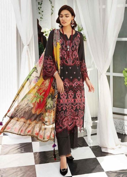 Maya by Nureh Embroidered Lawn Unstitched 3 Piece Suit NU21M 06 Berry Bliss - Summer Collection