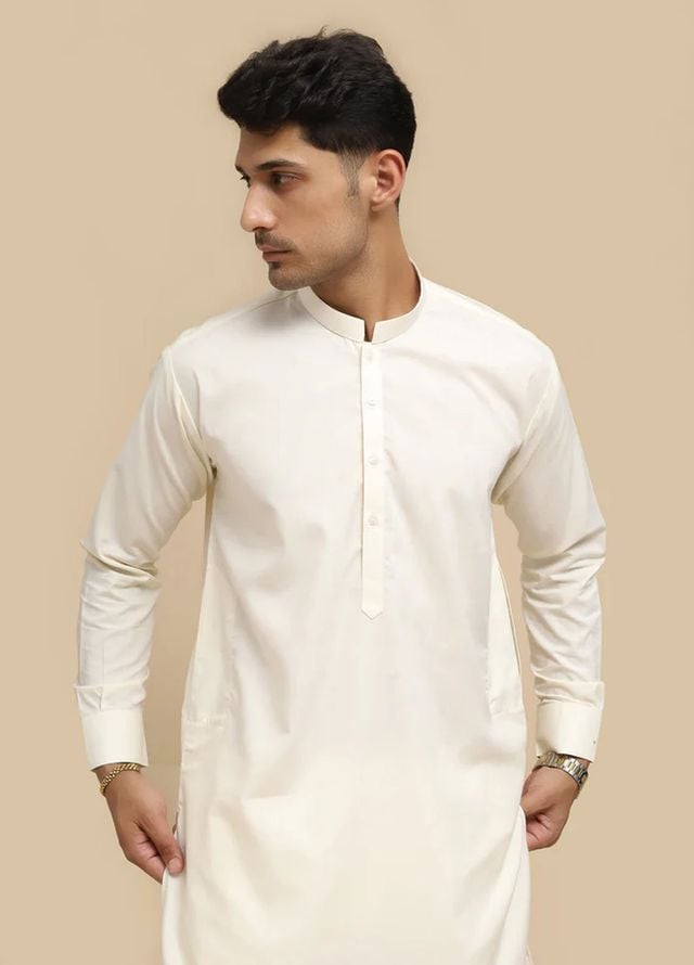 Mazham Pret Plain Blended Kurta-Shalwar BBKT-S-M