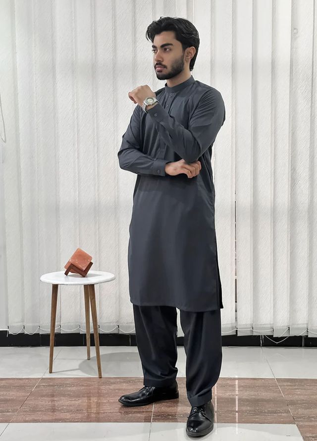Mazham Pret Plain Blended Kurta-Shalwar GBKS-S-M
