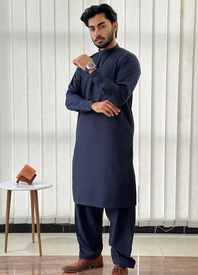 Mazham Pret Plain Blended Kurta-Shalwar NBBKS-S-M