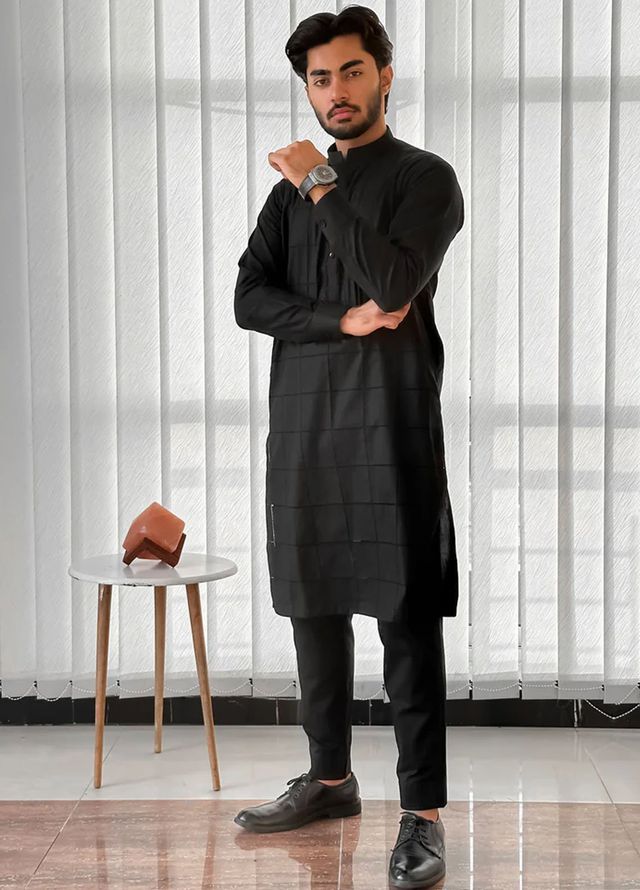 Mazham Pret Plain Cotton Kurta-Shalwar BCKTTF-S-T