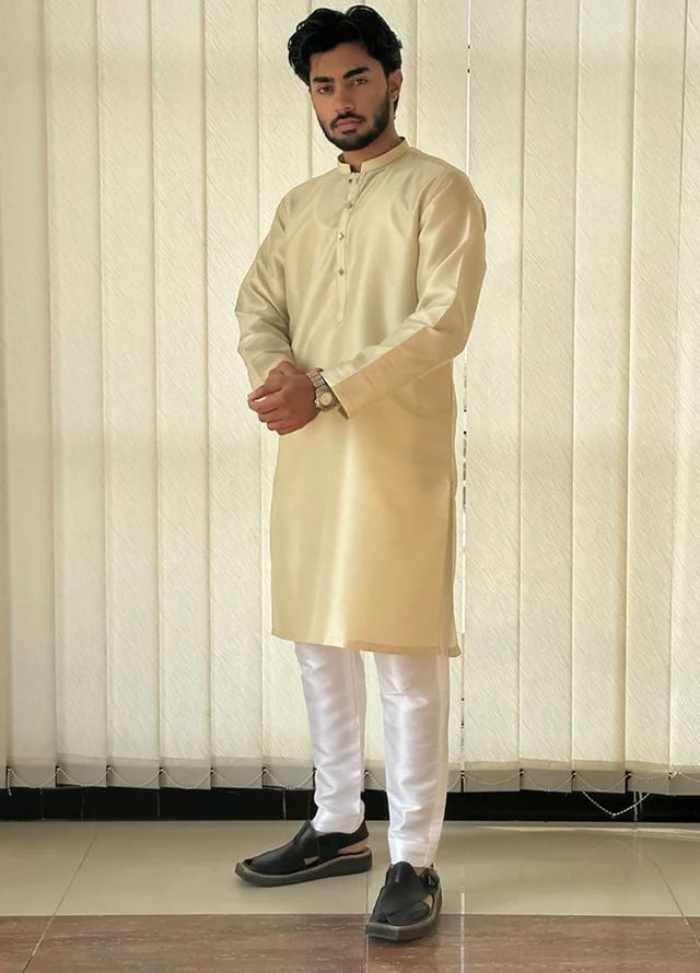 Mazham Pret Plain Raw Silk Kurta-Pajama LYKT-S-M