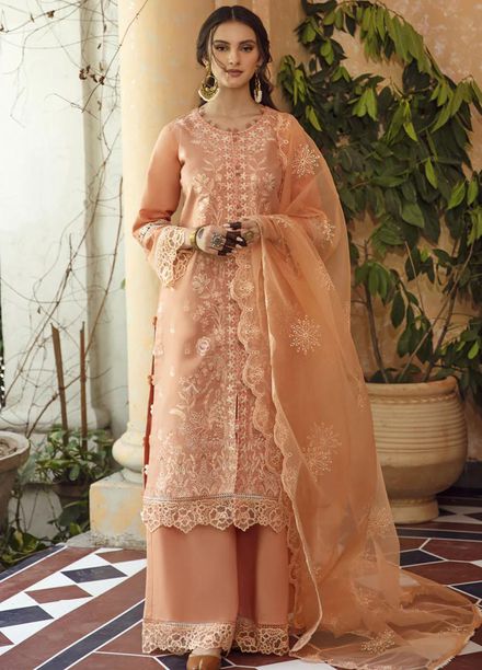 Meena Kumari By Aabyaan Embroidered Chikankari Lawn Suits Unstitched 3 Piece ABY23MK AB-01 Jahan Ara - Eid Collection