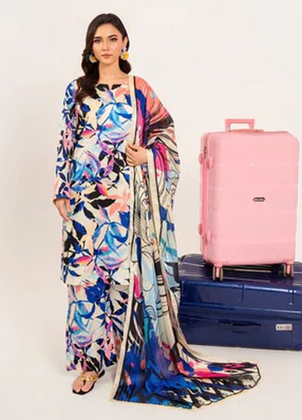 Meerak Pret Printed Silk 3 Piece Suit Dunaira