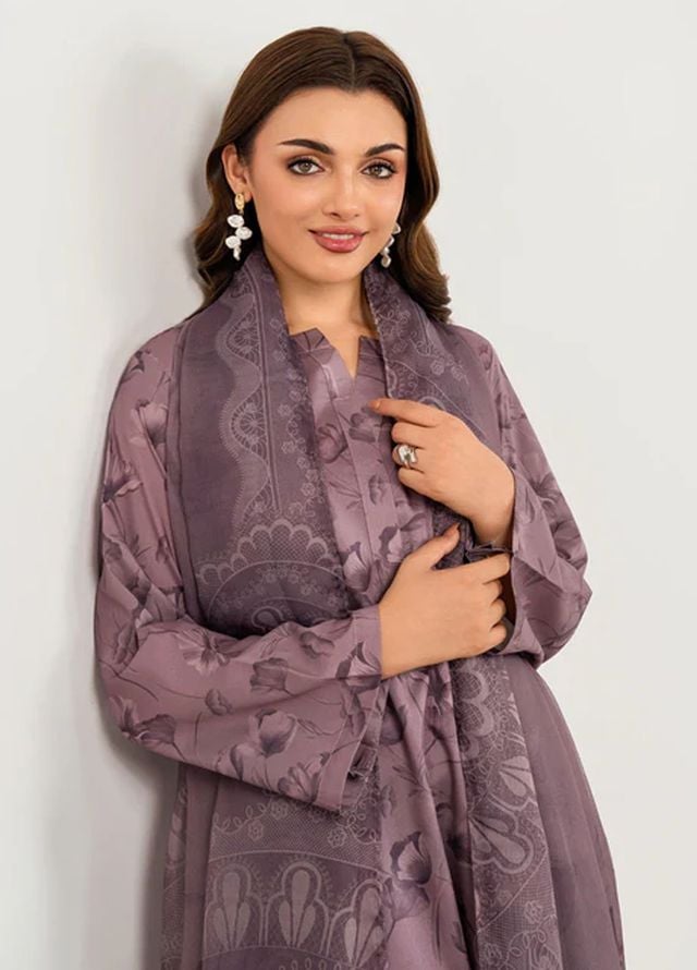 Meerak Pret Printed Silk 3 Piece Suit Mezaria