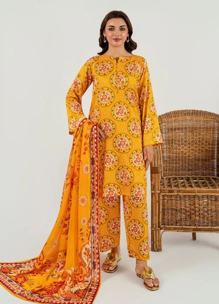Meerak Pret Printed Silk 3 Piece Suit Solmira