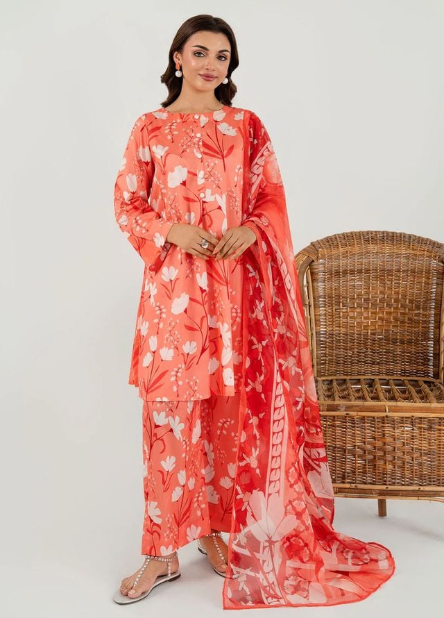 Meerak Pret Printed Silk 3 Piece Suit Virelia