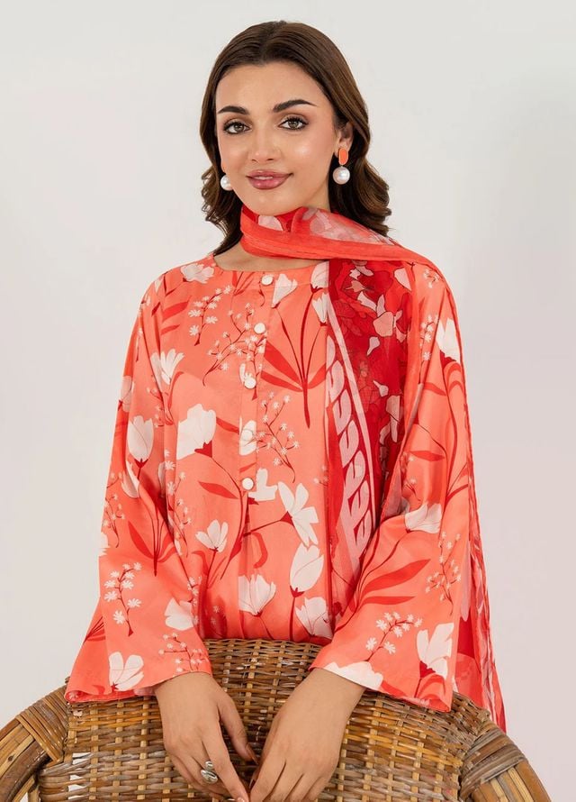 Meerak Pret Printed Silk 3 Piece Suit Virelia