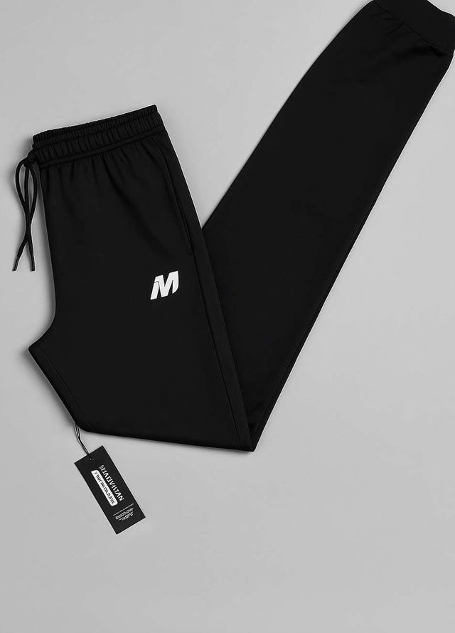 Meerina by HinShah  Plain Polyester  Black Jogger pant
