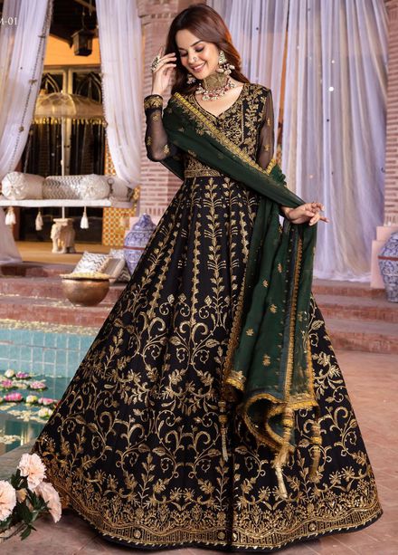 Mehr-o-Maah by Asim Jofa Embroidered Suits Unstitched 3 Piece AJ23MM AJM-01 - Luxury Festive Collection