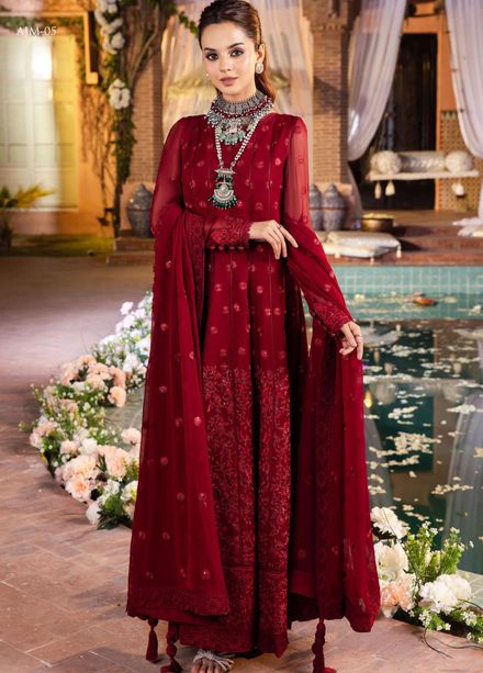 Mehr-o-Maah by Asim Jofa Embroidered Suits Unstitched 3 Piece AJ23MM AJM-05 - Luxury Festive Collection