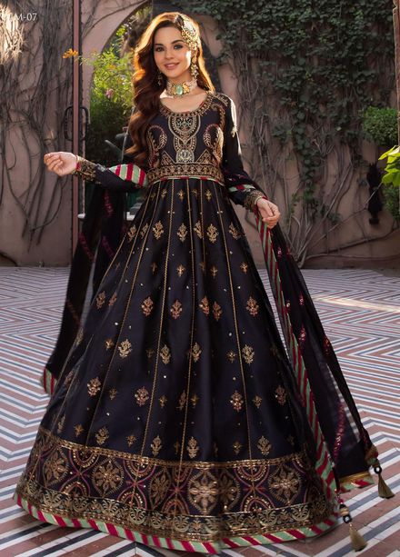 Mehr-o-Maah by Asim Jofa Embroidered Suits Unstitched 3 Piece AJ23MM AJM-07 - Luxury Festive Collection