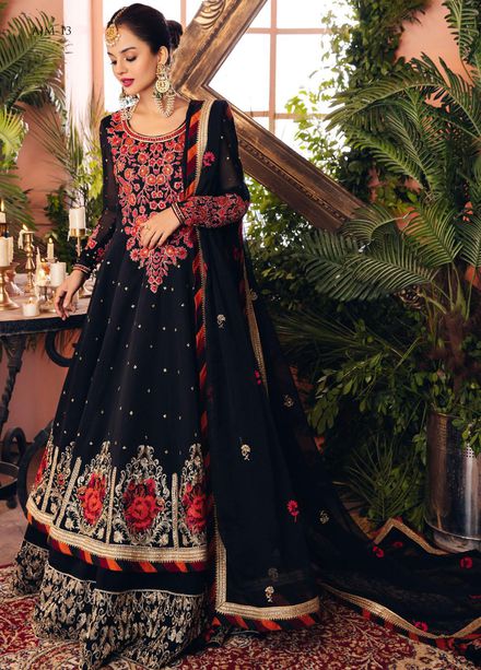 Mehr-o-Maah by Asim Jofa Embroidered Suits Unstitched 3 Piece AJ23MM AJM-13 - Luxury Festive Collection
