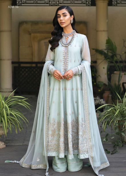 Mehr-o-Maah by Asim Jofa Embroidered Suits Unstitched 3 Piece AJ23MM AJM-16 - Luxury Festive Collection
