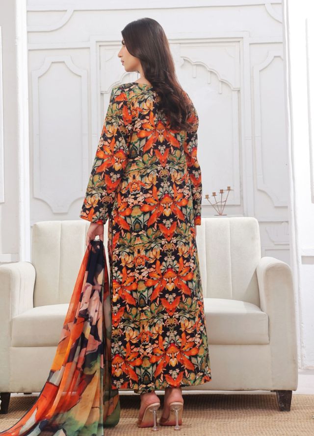 Midnight Murmurs By Feathers Pret Embroidered Lawn 3 Piece Suit Varnika