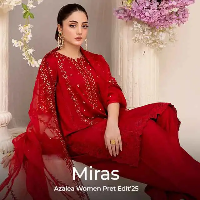 Maryum N Maria Chiffon Embroidered 3 Piece Suit for Girls