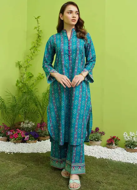 Modest Pret Casual Lawn 2 Piece Suit for Girls Aqua Marine