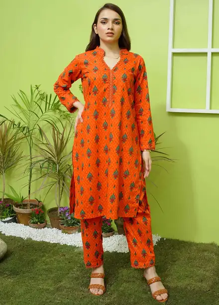 Modest Pret Casual Lawn 2 Piece Suit for Girls Citrus