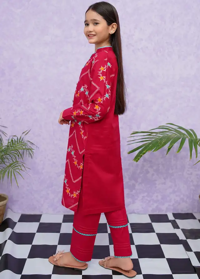 Modest Pret Embroidered Cotton 2 Piece Suit 8545