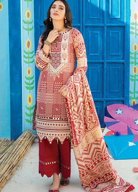 Monsoon Chunri by Al Zohaib Printed Lawn Suits Unstitched 3 Piece AZ21MC 1-B - Summer Collection