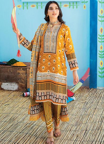 Monsoon Chunri by Al Zohaib Printed Lawn Suits Unstitched 3 Piece AZ21MC 3-B - Summer Collection