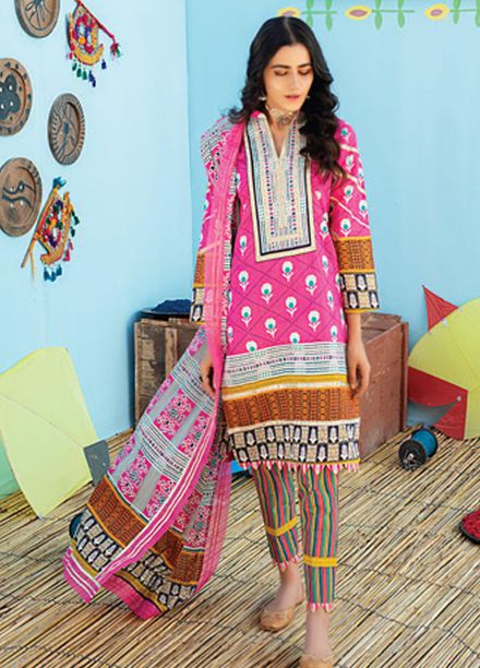 Monsoon Chunri by Al Zohaib Printed Lawn Suits Unstitched 3 Piece AZ21MC 3-C - Summer Collection