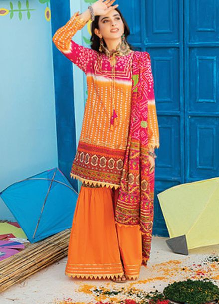 Monsoon Chunri by Al Zohaib Printed Lawn Suits Unstitched 3 Piece AZ21MC 6-A - Summer Collection