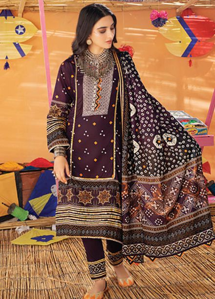 Monsoon Chunri by Al Zohaib Printed Lawn Suits Unstitched 3 Piece AZ21MC 7-B - Summer Collection