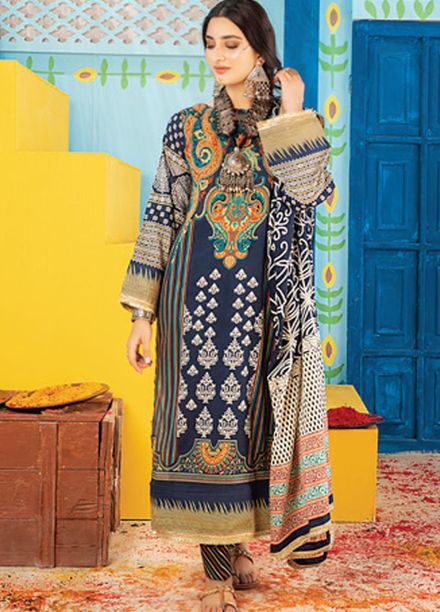 Monsoon Chunri by Al Zohaib Printed Lawn Suits Unstitched 3 Piece AZ21MC 8-B - Summer Collection