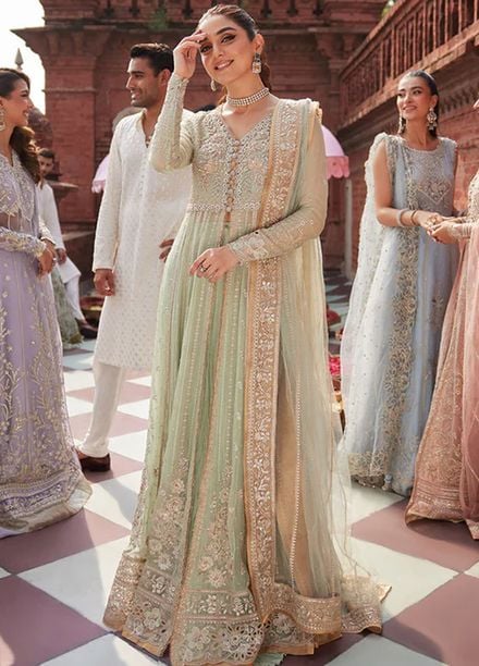 Mushq Embroidered Chiffon Suits Unstitched 3 Piece MQ25MR BOM-15 Shahana - Formals Collection